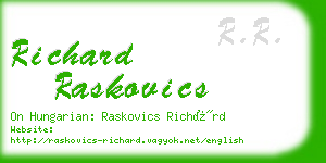 richard raskovics business card